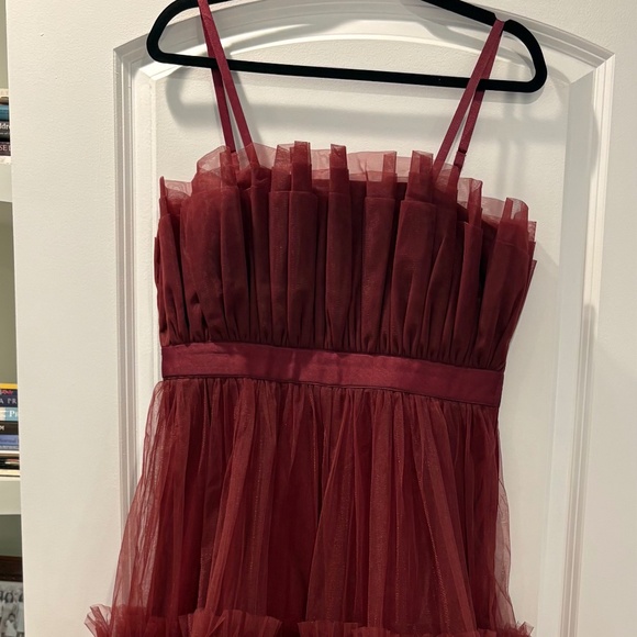 Karen Millen Tulle Bandeau Tiered Midi Dress - Picture 1 of 4